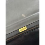 Vintage Bon Goût 70s Velvet Logo Crossbody Gray Black Silver Chain Leather Photo 4