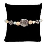 The Sak NEW - Amazonite, Lava & Silver Beaded Boho Chic Stretch Elastic Bracelet Photo 0