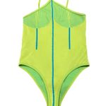 ZARA  Womens Neon Green Bustier Style Bodysuit M-L Photo 1