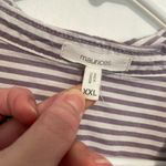 Maurice's  Striped 90s Prep Button Up Shirt Purple White Long Sleeve Button Down Photo 5