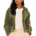 Alpha Industries  Sherpa utility jacket in sage and emergency orange small Photo 0