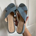 New Look blue suede heeled sandals size 40/9.5 womens wide fit Photo 0