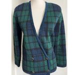 Pendleton  • Navy Green Plaid Wool Blazer Sweater Cardigan Vintage Photo 0