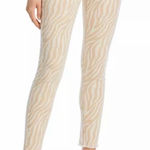AQUA Beige Zebra Print Ankle Jeans Photo 0
