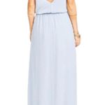 Show Me Your Mumu Kendall Soft V-Back A-Line Gown Maxi Steel Blue Size XS Photo 2