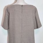ZARA Brown and Black Houndstooth Mini Shift Dress Size Large Preppy Mini Dress Photo 5
