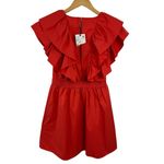 ZARA NWT Womens Red Ruffle Mini Dress Blogger Favorite Small 1971/154/649 Photo 5