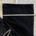 AREA Crystal $795 Embellished Cutout Slit Wide Leg Jeans Size 29 Black Photo 11