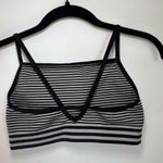 Colsie Women's Ribbed Bralette Striped Black Gray Padded Bra Keyhole Back Small Photo 3