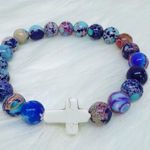 Wholesale Cross 8mm beaded Natural Stone Bracelets Photo 6