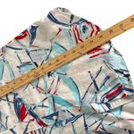 CHAPS Non Iron Women L Umbrella Print Gingham Plaid Cuffs Vacation Preppy Cruise Photo 9