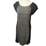 Rag and Bone Knit Terry Moto Dress Gunmetal Women's L Cotton Blend Neutral Photo 1