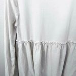 Altar'd State | Beige Ivory Cream Boho Mixed Fabric Ruffle Back Blouse | Medium Photo 5