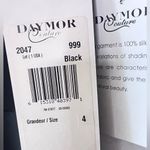 Vtge Daymor Womens 100% silk Black Elegant V neck Ruffle Layered Dress Sz 4 Maxi Photo 6