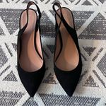 Lewit Black Suede Adriana Slingback Leather‎ Pump Size 9 Photo 1