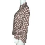 EXPRESS Shirt Womens XS White Red Geometric Portofino Office Casual Versatile Photo 2