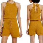 Universal Threads Universal Thread Golden Yellow Crochet Romper Photo 1