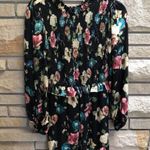 ZARA  Multicolor Floral Romper Long Sleeve Chiffon Black Small Photo 4