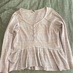 We The Free  by Free People pink long sleeve waffle shirt Photo 1