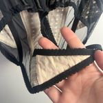Victoria's Secret  Black Mesh Corset Bodysuit 36C Sheer Bustier Lingerie Photo 7