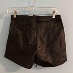 trendy y2k lace up faux leather micro mini shorts size S Photo 2