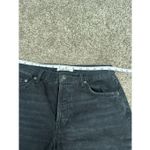 Free People  Distressed Maggie Mid Rise Straight Leg Jeans Black Ankle Size 26 Photo 9