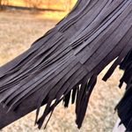 Vocal  Black Fringe Faux Suede Jacket Photo 13