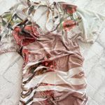 Rue 21  Y2K V-Neck Lightweight Short Sleeve Ruched Side Floral Tunic Top S Photo 7