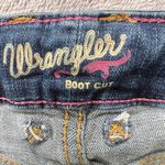 Wrangler Boot Cut Jeans Dark Wash Denim Embellished Pockets Size 7x36 Cowgirl Photo 5