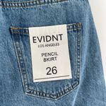Evidnt  Los Angeles Skirt Size 26 Denim Jean Pencil Front Slit High Waist NWT Photo 5