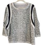 Bucket List Animal Print Leopard Print Striped Sweatshirt Medium Gray Photo 0