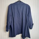 Eloquii  blue linen blend blazer open front 3/4 sleeve size 26 F4 Photo 4