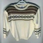 NEW | Vintage 80s/90s Cervelle Wool/Fur Metallic Sweater | Cream & Browns | M Brown Size M Photo 0