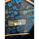 STINE GOYA Black Blue Metallic Button Front Floral Lucian Long Sleeve Top sz XS Photo 8