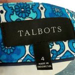 Talbots Canvas A-Line Skirt Tiny Medallions Blue Size 4 Preppy Beachy Vacation Photo 1