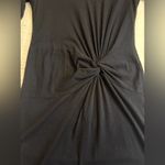 Sundry  Black Long Sleeve Twist Front Midi Dress Photo 4