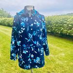Dennis Basso Spring Rain Blue Floral Raincoat size XS Photo 5