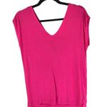 Tahari  Womens Top Twist Back Cap Sleeve V Neck Stretch Pink XS Photo 0
