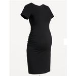 Old Navy  Maternity Crew Short Sleeve Bodycon Dress Black Womens Size Medium NWT Photo 1