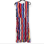 Anthropologie PLENTY BY TRACY REESE Daphne Wrap Dress Striped Maxi Colorful Large Photo 2