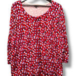 Talbots  Women's Plus 2X Red Floral Cardigan Boho Maximalist Retro Dopamine Artsy Photo 0