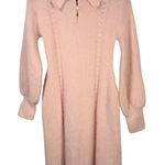 Vtg Kathy Paschalides Knit Wit Angora Knit Sweater Dress Peter Pan Collar Pink Size M Photo 0