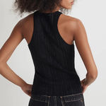 Madewell NWT The Signature Shimmer Knit Cutaway Sweater Tank in Vapor Gray Photo 10