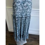 Fresha London Strapless Tiered Ruffle Maxi Leaf Palm Print Dress XS Green Photo 7