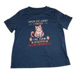 Crazy Cat Lady Shirt Size 3XL Blue Short Sleeve Dedicated Feline Enthusiast Tee Photo 0