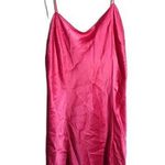 Victoria's Secret Y2K Hot Pink 100% Silk Slip Mini Dress Lingerie Chemise Slit M Photo 0