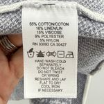 Nic+Zoe ‎ Blue/Gray Abstract Knit Open Front Linen Blend Cardigan Sweater Medium Photo 5