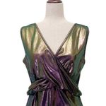Frederick's of Hollywood Vintage Frederick’s of Hollywood Metallic Mini Dress Size Large Purple Oilslick Photo 4