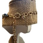 J.Crew  Gold Tone Rivoli Necklace Black Lucite Adjustable 20" Photo 3