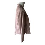 Cupcakes and Cashmere ‎ Faux Suede Moto Jacket Dusty Rose Size Small Photo 5